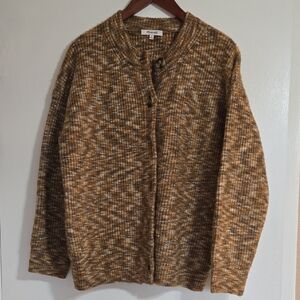 Madewell Cream & Tan Soft Brushed Cardigan Sweater